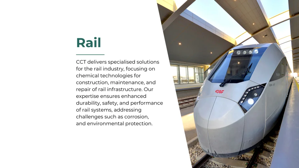 Modern rail system illustrating specialized solutions for construction, maintenance, and repair of rail infrastructure