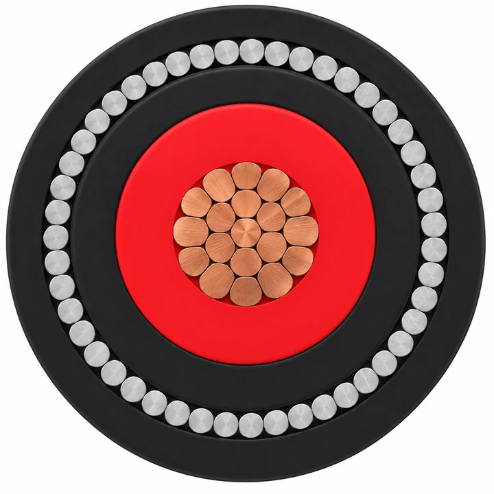 Copper XLPE/AWA/PVC power cable — 600/1000 V — product illustration