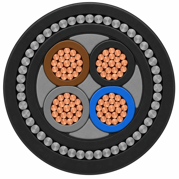 Copper XLPE/SWA/PVC power cables — 600/1000 V — product illustration