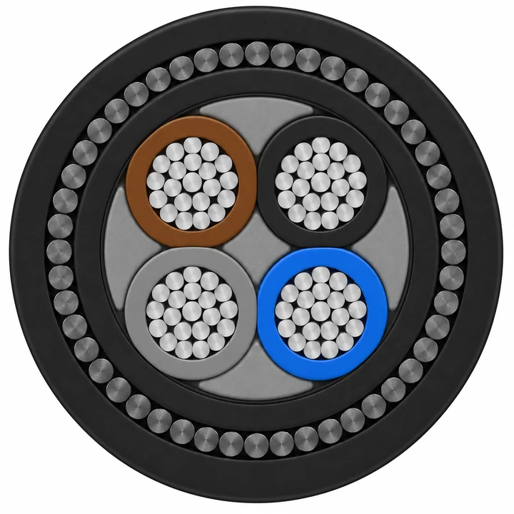 Aluminium XLPE/SWA/PVC power cables — 600/1000 V — product illustration
