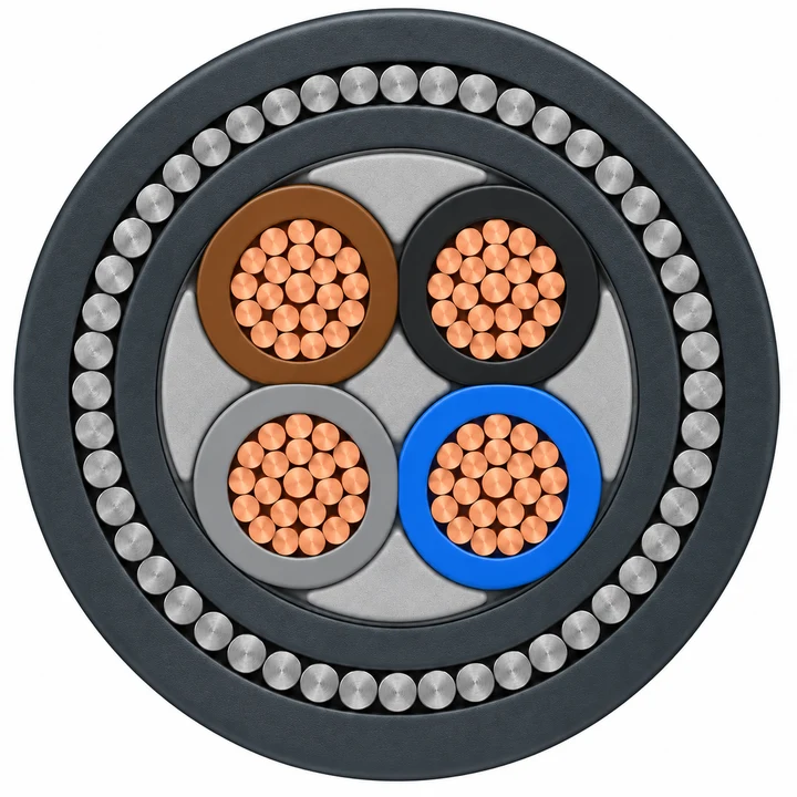 Copper XLPE/armoured/LSZH power cables — 600/1000 V — product illustration