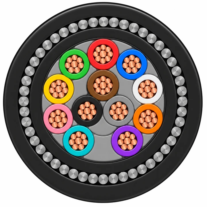 PVC/SWA/PVC control cable — 600/1000 V — product illustration