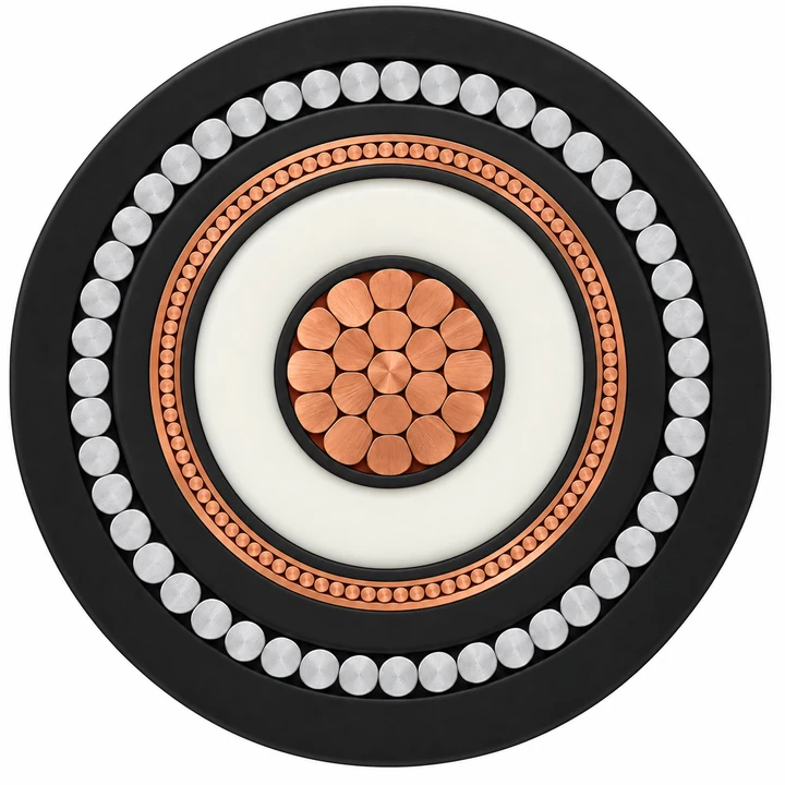 MV armoured XLPE cables — 3.6/6 to 18/30 kV — product illustration
