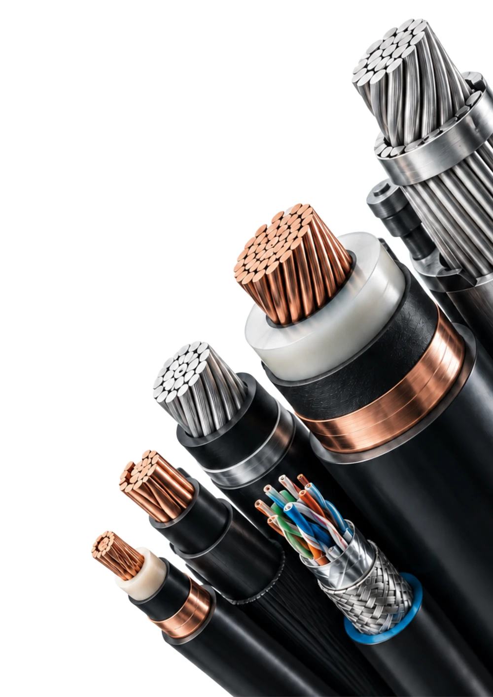 Copper and aluminium cables and conductors — range illustration